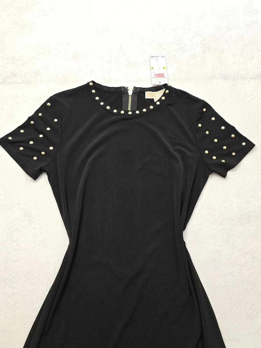 Michael Kors Black Studded Short-Sleeve Bodycon Dress